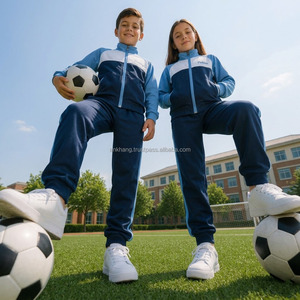 Chaqueta Escolar de Poliéster Bordada para Niños de Primaria, Color Azul, Blanco y Marino, Diseño OEM - Product Image 3