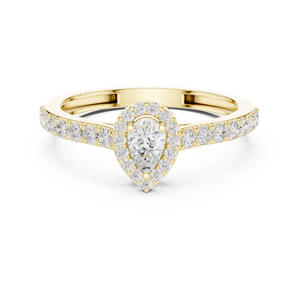 JOYAS MÁGICAS 14K Oro Real Moissanite Halo Anillo de bodas Joyería fina - Product Image 3