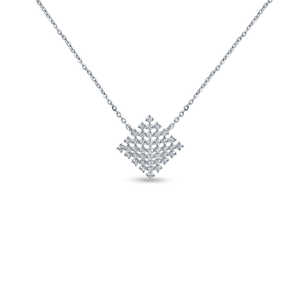 Pendentif carré en diamant de laboratoire dans un or massif 18 carats, style luxueux - Product Image 5