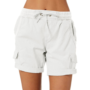 Shorts de mujer a precio razonable para verano, nuevos, elásticos, con cordón ajustable, patchwork, suaves, talla grande, para gimnasio. - Product Image 1