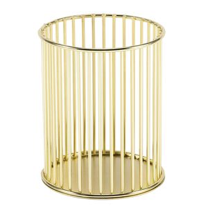 <b>Pen</b> Holder Cup for Desk Gold Makeup Brush Holder Pencil Stand Home Office Organizer Round Mesh Stationery Storage Container - Product Image 1