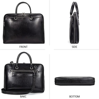 Echtes Leder Großhandel Aktentasche für Herren & Damen Schwarz Große Kapazität Robuste Laptoptasche Designer-Handtasche Individuelles Logo OEM 2026