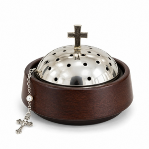 Quemador de Bakhoor Tradicional de Madera |   Porta Incienso de Acero Inoxidable con Diseño de Cúpula Árabe para Decoración de Fragancia en el Hogar, Ramadán, Eid y Majlis - Product Image 1
