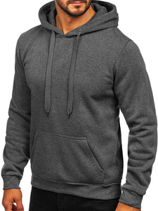 Men's Heavyweight Fleece Tracksuit Two-Piece Set Solid Black Full-Zip <b>Hoodie</b> & Straight Wide-Leg Cargo Sweatpants - Product Image 5