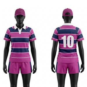 Uniformes de Rugby Personalizados OEM, Sublimados, Tela Gruesa, Secado Rápido, Transpirables, 100% Poliéster, Unisex - Product Image 1