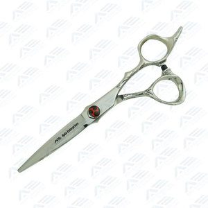 Ciseaux de barbier en acier inoxydable, design moderne, écologiques, professionnels, décoratifs, à vis fantaisie, pour la coupe de cheveux, couleur argent, tranchants - Product Image 4