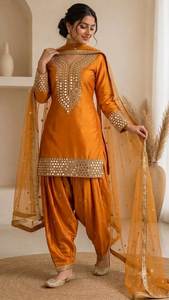 Dernière robe Anarkali Punjabi, vêtements indiens et pakistanais, ensemble brodé 3 pièces, tailles personnalisées, tenue de soirée pour femmes - Product Image 4