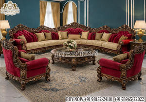 Juego de Muebles para Sala de Estar Hechos a Mano Royal Regency, Último Modelo de Sofá de Cinco Plazas, Juego de Sala de Estar de Madera Tallada a Mano, Superventas en EE. UU. - Product Image 3