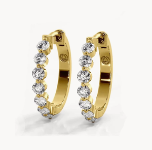 <b>Hoops</b> Earrings Diamond Earrings Gold and <b>Silver</b> Earrings Natural and Lab Grown Diamonds Earrings <b>Hoops</b> Fine Jewelry for Women - Product Image 1