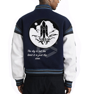 Custom Varsity <b>Jacket</b> Men Oversized Streetwear Chenille Patch Embroidery <b>Jacket</b> Wholesale - Product Image 5