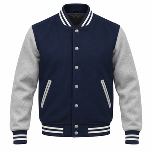 Veste bomber varsity pour homme sur mesure, grande taille, imperméable, coupe-vent, respirante, anti-UV, 100% toile de laine - Product Image 4