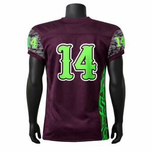 Maillot de football américain haut de gamme en tissu polyester respirant, anti-humidité, séchage rapide, coupe athlétique, sublimation personnalisée - Product Image 4