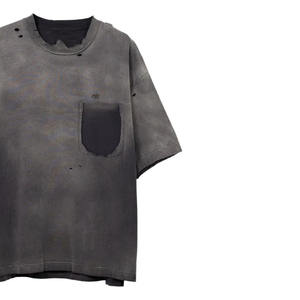 Camiseta Ringer Extra Grande de Punto Grueso con Logotipo Estampado, 100% Algodón Ecológico Anti-UV para Hombre - Product Image 3