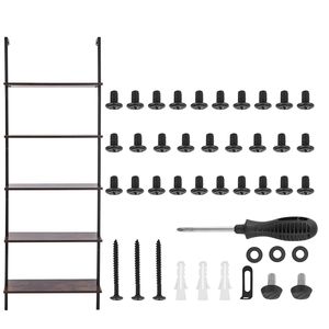 Scaffale a parete aperto in metallo 24x11.8in, kit libreria a 5 livelli con ripiano portaoggetti in ferro - Product Image 1