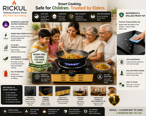 Rickul Plasma Electric Cooking <b>Stove</b> with Glass Surface 3000W Safe Flame Technology Single Burner Portable <b>Stove</b> - Product Image 3