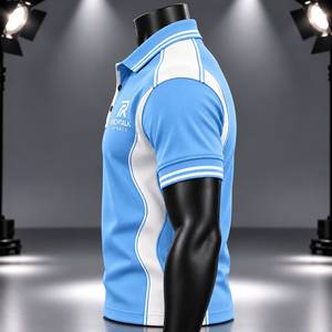 Camiseta Deportiva RICHTALK para Hombre, Azul, Manga Corta, Secado Rápido, Tejido de Punto, Corte Regular, Diseño Deportivo, Logotipo Frontal con Impresión Digital, 200g - Product Image 3