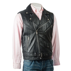 เสื้อกั๊กหนังสำหรับขี่มอเตอร์ไซค์สำหรับผู้ชาย  ผ้าหนังแท้สำหรับฤดูหนาว มีทุกขนาด สี และดีไซน์ - Product Image 1
