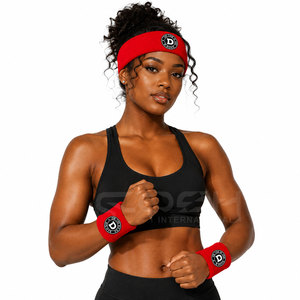 Cosh International Sweatband Set <b>Sports</b> <b>Headband</b> Wristband Set Head Band Wristbands Sweat Bands for Basketball Football Running - Product Image 3