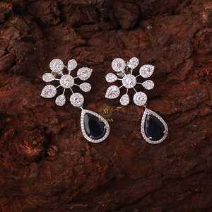 Sylvie Sapphire Blue Zircon Designer Choker Set 24K Gold Plated Fine Bridal Jewelry - Product Image 4