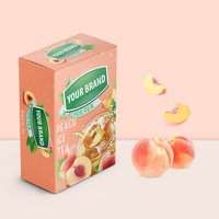 Free Samples Peach Instant Tea Water Soluble Instant Black Tea Powder Food Beverage Peach Iced Tea Box Packaging