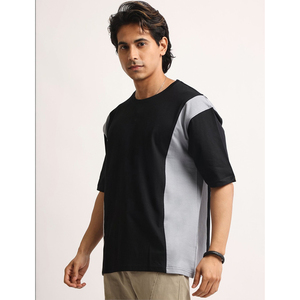 T-shirt en coton 100% à col rond et manches courtes, coupe oversize, épaules tombantes, décontracté, uni, tricoté, pour homme, idéal pour le fitness, vente en gros - Product Image 1