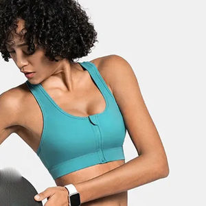 Soutien-gorge de sport personnalisé de qualité supérieure, design haut de gamme, maintien élevé avec dos nageur, légèrement doublé, respirant et sans coutures - Product Image 2