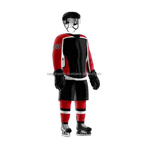 Factory High Quality Breathable <b>Waterproof</b> 100% Polyester Lightweight Fabric Custom Double Sided <b>Dressing</b> Ice Hockey Jersey Set - Product Image 3