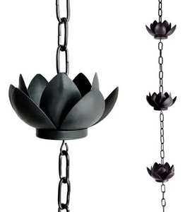 Chaîne de pluie décorative en forme de lotus doré pour jardin de luxe et drainage de toit - Product Image 2