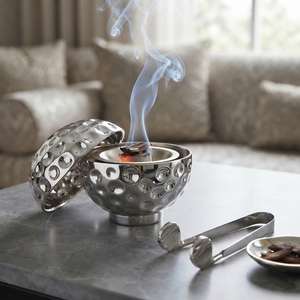 Silver Golf Ball Incense Burner, Luxury Metal Aromatherapy Censer With Matching Tongs For Hotels, Home Decor And Gifts - Product Image 2