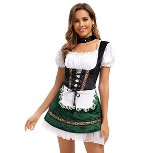 Disfraz de Dirndl para Mujer Adulta, Traje Tradicional Bávaro para Fiesta de Halloween, Vestido de Alta Calidad Personalizado de Poliéster para TV y Cine - Product Image 2
