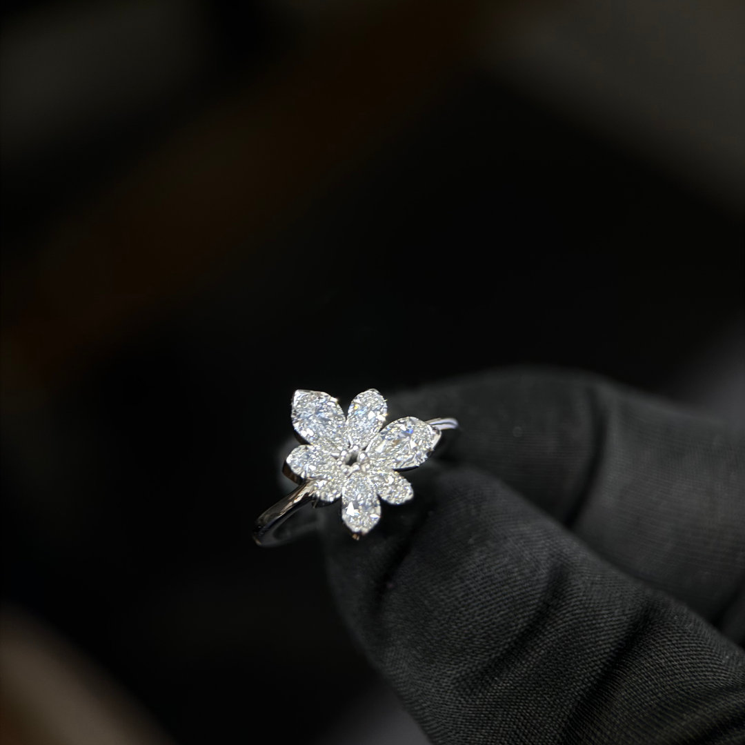 14k White Gold lab diamond ring