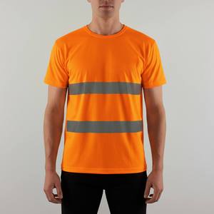 <b>Hi</b> <b>Vis</b> Short Sleeve Safety <b>T</b> <b>Shirt</b> With Reflective Stripes High Visibility Construction Work <b>T</b> <b>Shirt</b> - Product Image 1