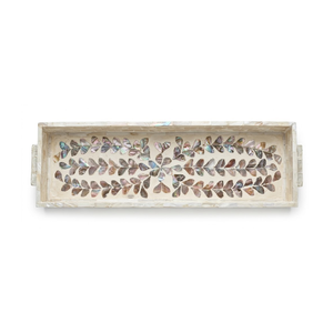 Plateau de service pliable multifonctionnel en nacre incrustée de coquillages, design bohème vintage, personnalisable - Product Image 2