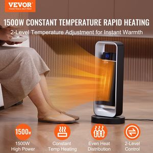 Stufa Elettrica da 1000W/1500W con Termostato e Telecomando, 2 Livelli di Regolazione, Silenziosa, in Ceramica, con Protezione Antiribaltamento - Product Image 2