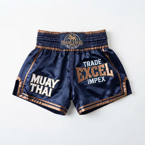 Pantalones Cortos de Muay Thai y MMA Clásicos, Transpirables, de Secado Rápido, con Logotipo Personalizado, Marca Trade Excel Impex, para Hombre y Mujer - Product Image 3