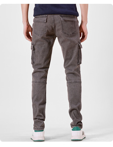 Nueva Versión de Jeans ODM de Verano para Hombre, Corte Recto, Elásticos, Casuales, Largos, Color Sólido Lavado, Moda 2026 - Product Image 4