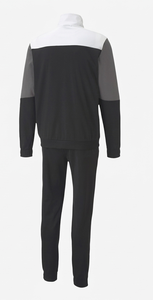 Survêtement pour homme avec blocs de couleur, fermeture éclair intégrale, col montant, style sportif, polyester et coton, vêtement d'automne avec poches latérales - Product Image 3