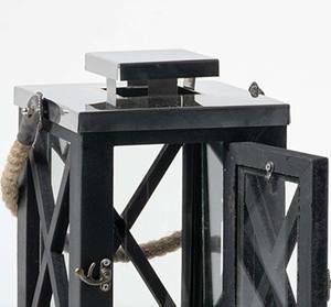 Farol de Madera Cuadrado Natural con Paneles de Vidrio, Portavelas Rústico Hecho a Mano para Decoración del Hogar, Navidad, Pascua, Bodas, Estilo Art Empire - Product Image 3