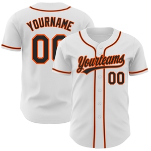 Vente en gros de maillots de baseball authentiques OMMIZ INDUSTRY personnalisés blancs, noirs et oranges, best-sellers - Product Image 1