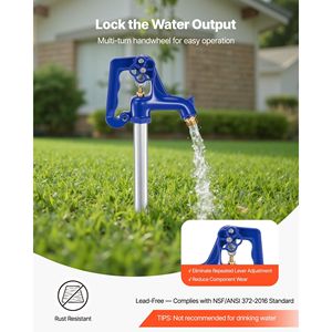 6.22FT Frost-Proof Outdoor Faucet Lever Handle <b>Handwheel</b> 48\" Bury Depth 3/4\" NPT Pipe Connection Freezeless Hydrant for Garden - Product Image 3