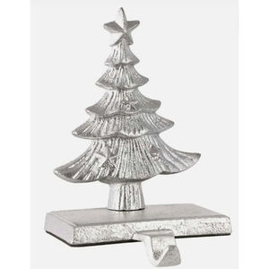 Hot Sale Metal Base Aluminium Top Christmas <b>Stocking</b> <b>Holder</b> For Hanging Decorative Use Xmas <b>Stocking</b> <b>Holder</b> With Silver Tree Top - Product Image 1