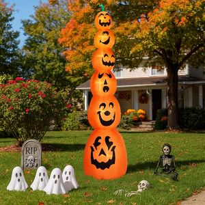 9FT <b>Halloween</b> Outdoor Holiday Yard Decorations <b>Inflatable</b> Stacked Pumpkins with LED Lights Blow 6 Pumpkins <b>Inflatable</b> Par - Product Image 4