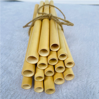 Pailles en bambou certifiées 100 % écologiques de haute qualité, diamètre 8 mm, 20 cm/26 cm, jetables pour boissons chaudes/froides et usage extérieur