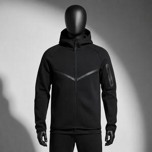 Custom Men's Full Zip Tech Fleece <b>Hoodie</b> Soft Shell Jacket Athletic Sportswear <b>Lightweight</b> Hooded Training Casual 100% Autumn - Product Image 1