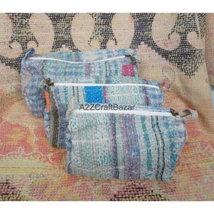 Tassel Pattern Cotton Kantha Fabric Zipper Closure Boho Style Eco-Friendly Durable Lightweight Multi-Function Soft Handle <b>Case</b> - Product Image 5