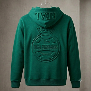 เสื้อฮู้ดดี้ผู้ชาย ลายปักนูน สีเขียว ขาว ดำ ผ้าฝ้ายฟลีซ สวมใส่สบาย ทรงปกติ ใส่ได้ทุกฤดู - Product Image 6