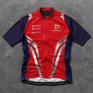 Maillot de cyclisme haute performance personnalisé, respirant, en polyester, avec fermeture éclair intégrale, poches arrière et ourlet en silicone - Product Image 1