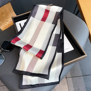 Pañuelo de seda de diseño de lujo, diadema, pañuelo para el cuello, foulard, pañuelos para el cabello, pañuelo para el cuello, pañuelos delgados para mujer, satén suave - Product Image 2