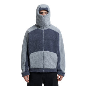 Vestes d'hiver pour hommes personnalisées, écologiques, à séchage rapide, coupe-vent, respirantes, en polaire sherpa et toile, col montant, logo sur le devant - Product Image 1