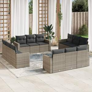 Conjunto de Sofás Modulares Grandes de Ratán PE Gris para Jardín, Colección Premium de Muebles para Exteriores - Product Image 1